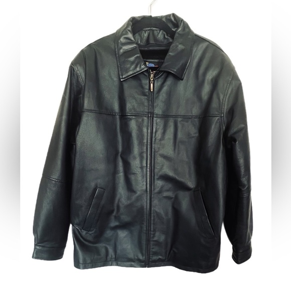 NWOT Genuine Leather Jacket, Size Large, Black - Picture 1 of 6